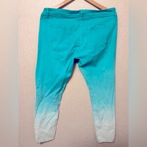 Teal Ombre Skinny Jeans